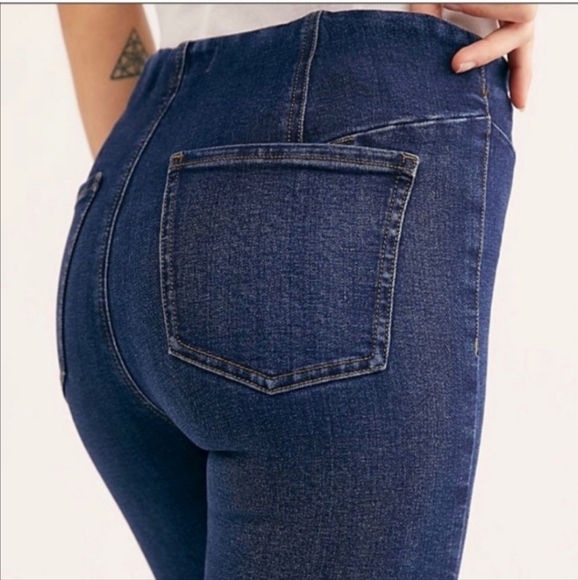 Free People We The Free "Feel Like Sunshine" Dark Wash Skinny Denim sz 24 FP1013 - Picture 4 of 14